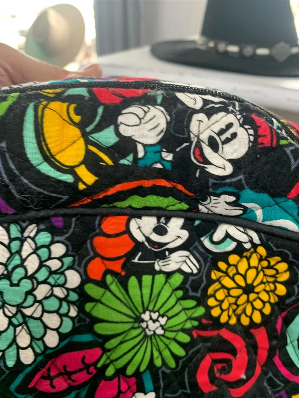 Vera Bradley Black Multicolor Floral Quilted Backpack Special Edition Disney